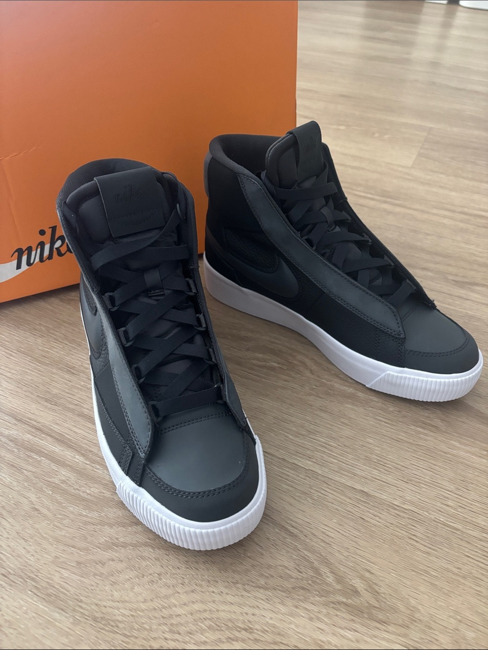 NEW! Nike Women’s Blazer Mid Victory Sneakers - Black Off Noir